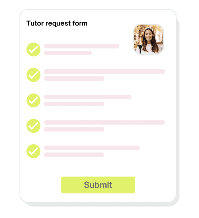 Submit a tutor request form